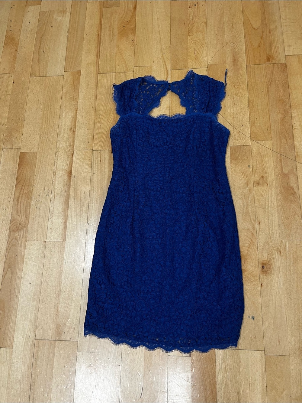 Lace Cutout Sheath Dress in Royal Blue